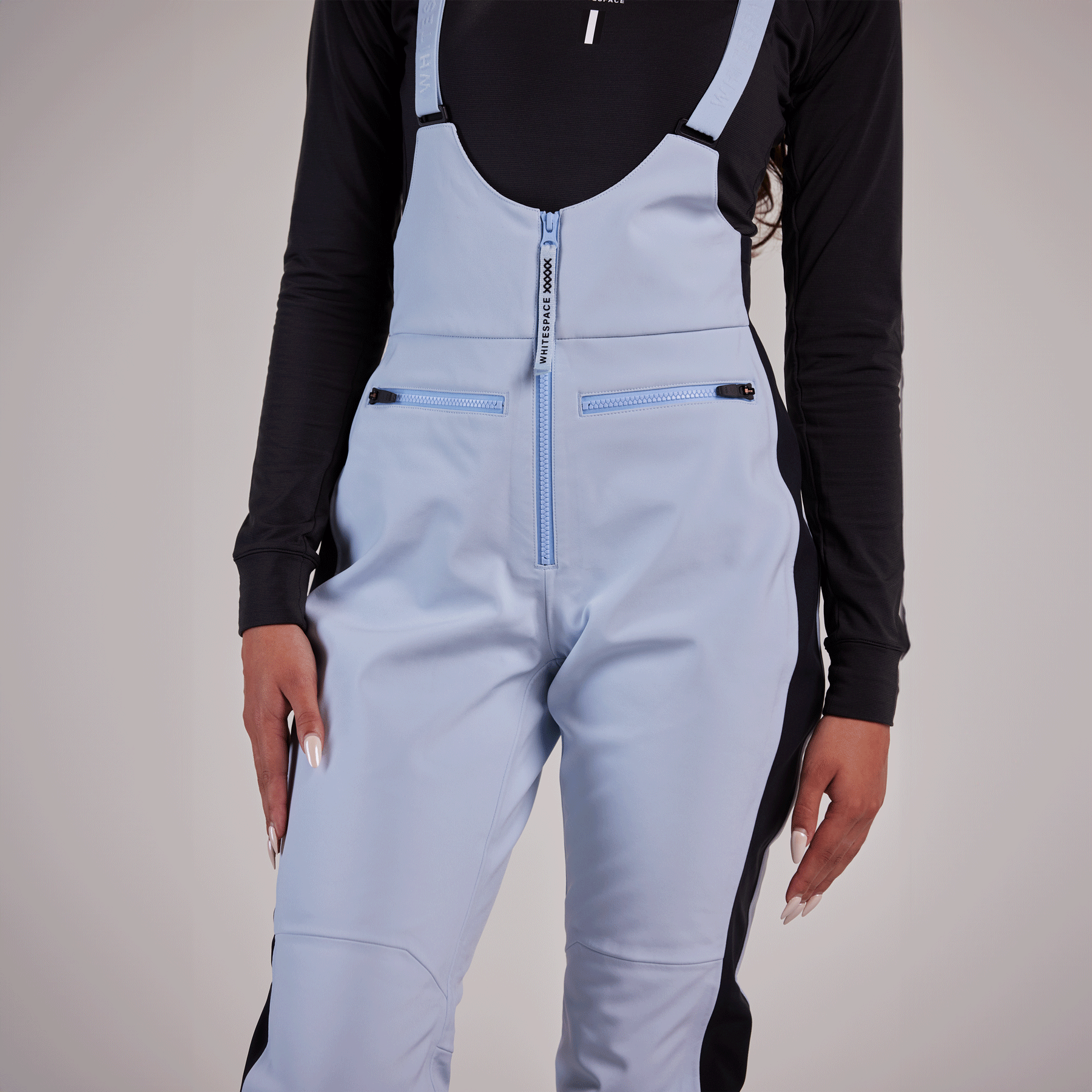 3L High Waisted Soft Shell Riding Bib Pant Whitespace
